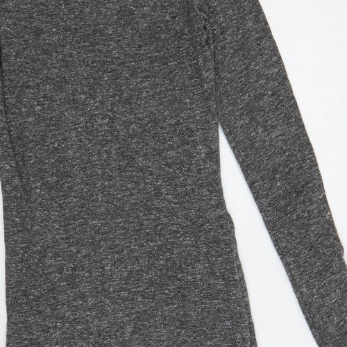 Topshop Womens Grey Polyester Mini Size 8 Crew Neck Pullover - Front Detail