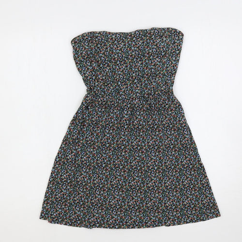 Element Womens Multicoloured Floral Cotton Tunic Blouse Size S Off the Shoulder - Strapless