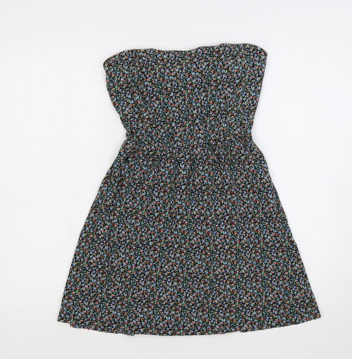 Element Womens Multicoloured Floral Cotton Tunic Blouse Size S Off the Shoulder - Strapless