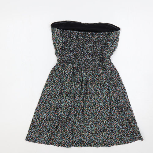 Element Womens Multicoloured Floral Cotton Tunic Blouse Size S Off the Shoulder - Strapless