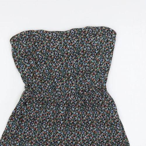 Element Womens Multicoloured Floral Cotton Tunic Blouse Size S Off the Shoulder - Strapless