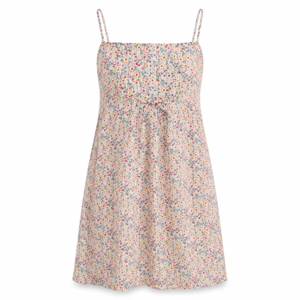 Zara Womens Multicoloured Floral Cotton Slip Dress Size M Square Neck Pullover