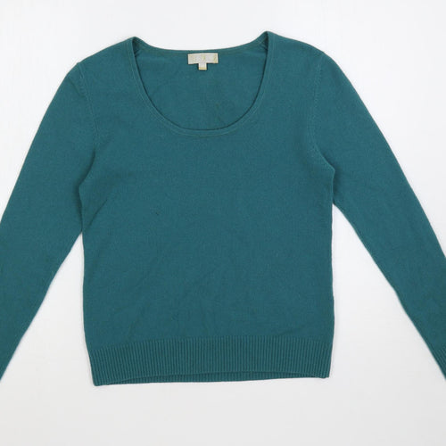 JFW Womens Green Scoop Neck Cashmere Pullover Jumper Size 12