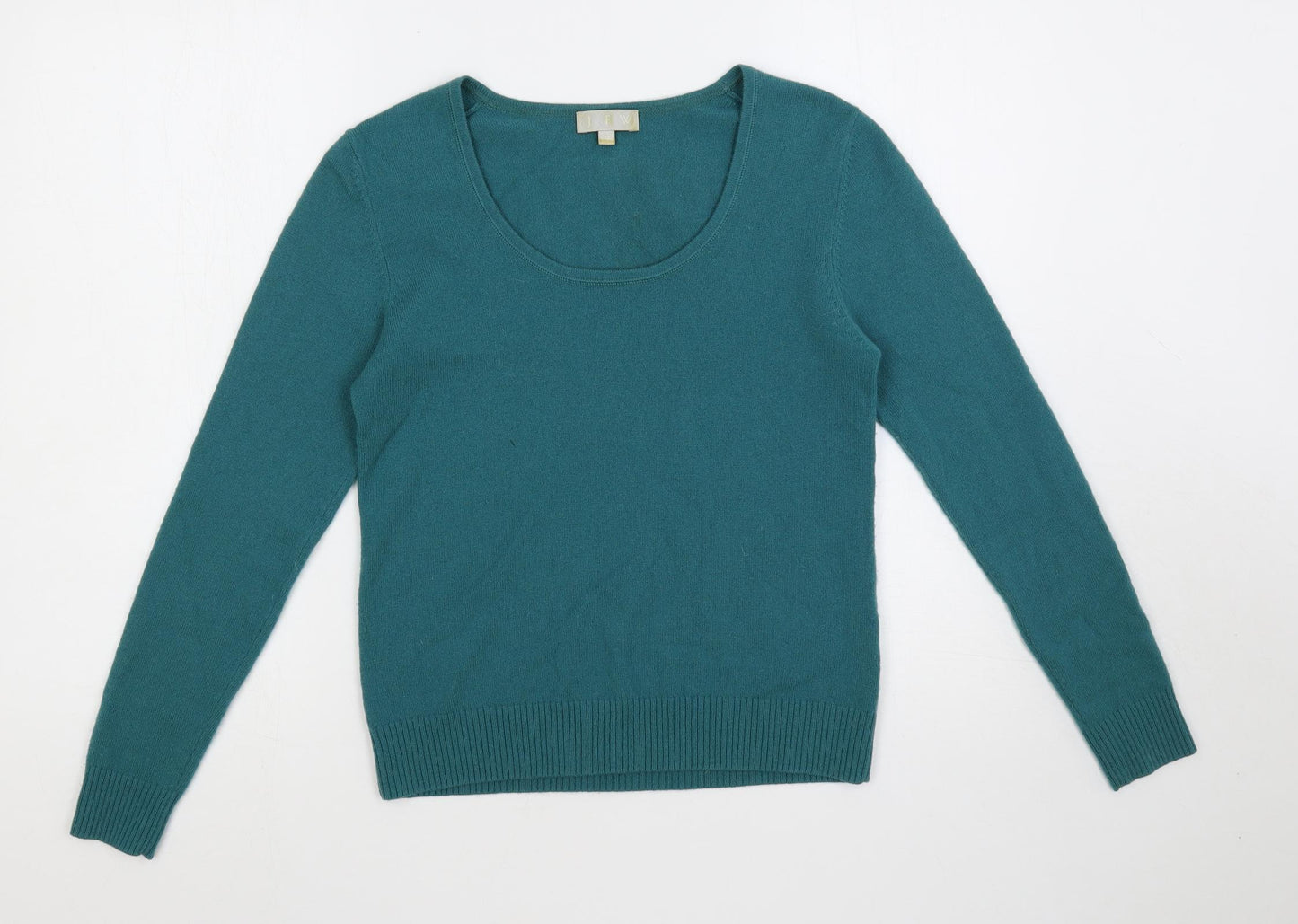 JFW Womens Green Scoop Neck Cashmere Pullover Jumper Size 12