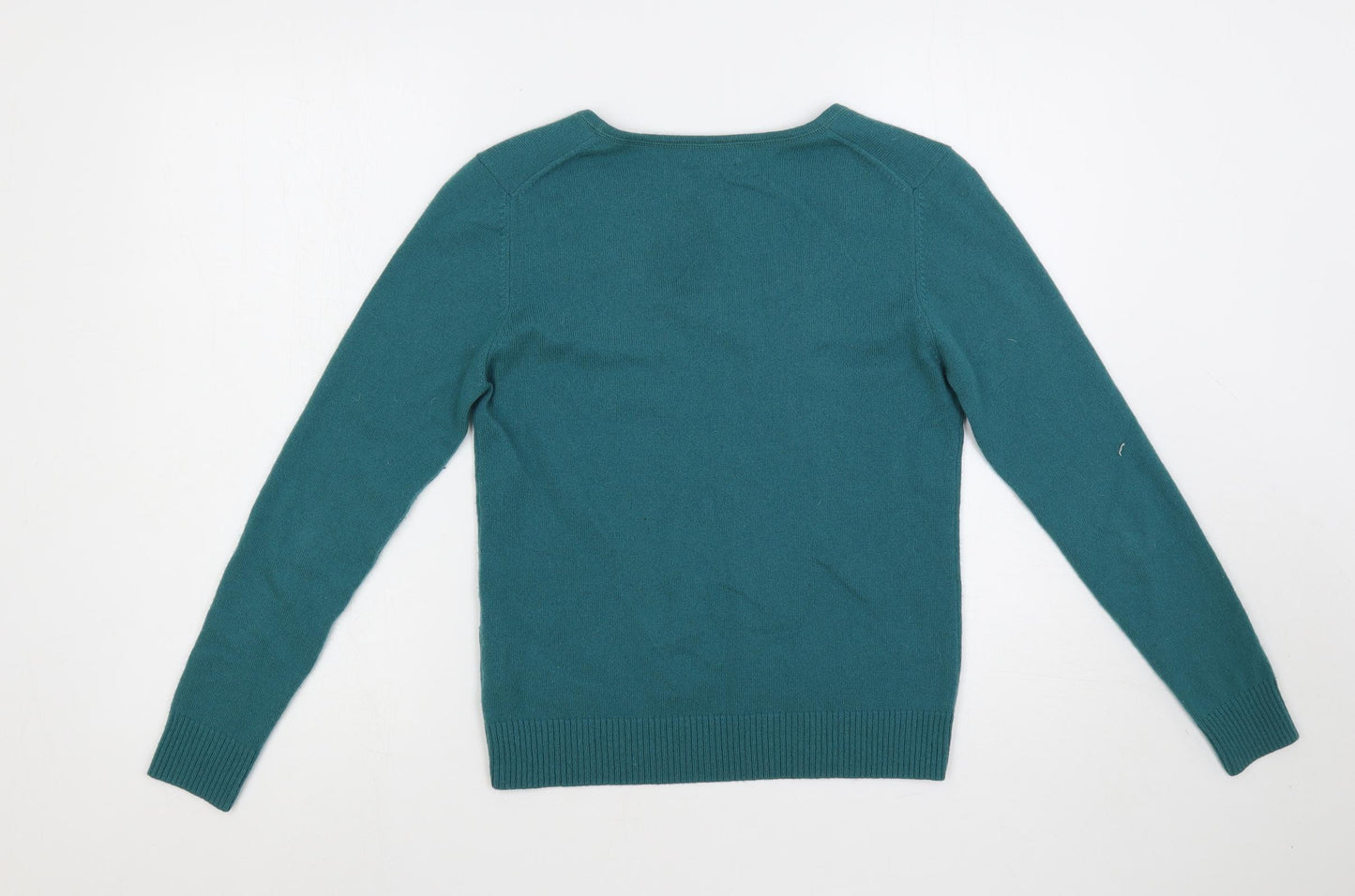 JFW Womens Green Scoop Neck Cashmere Pullover Jumper Size 12