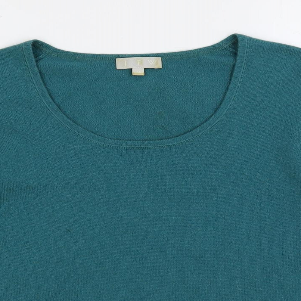 JFW Womens Green Scoop Neck Cashmere Pullover Jumper Size 12