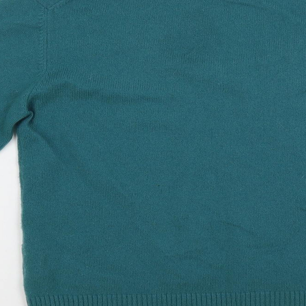 JFW Womens Green Scoop Neck Cashmere Pullover Jumper Size 12