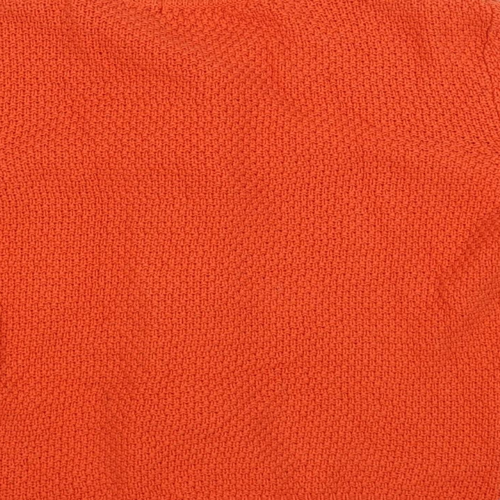Boden Womens Orange Round Neck Cotton Cardigan Jumper Size 12