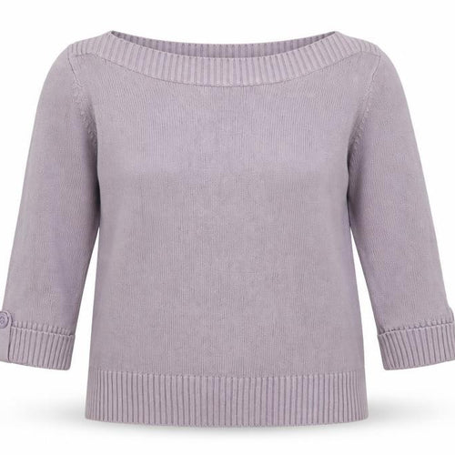 Marks and Spencer Womens Purple Boat Neck Cotton Pullover Jumper Size L