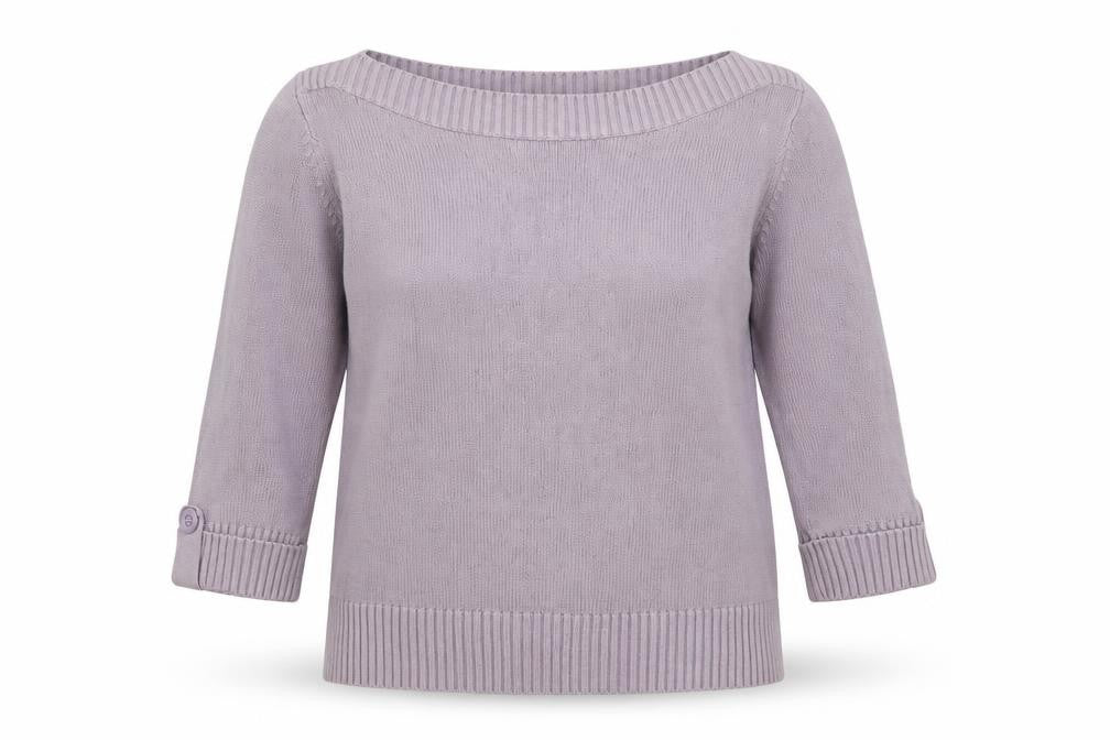 Marks and Spencer Womens Purple Boat Neck Cotton Pullover Jumper Size L