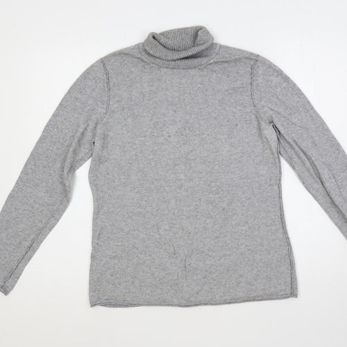RAG Woman Womens Grey Roll Neck Cotton Pullover Jumper Size 14