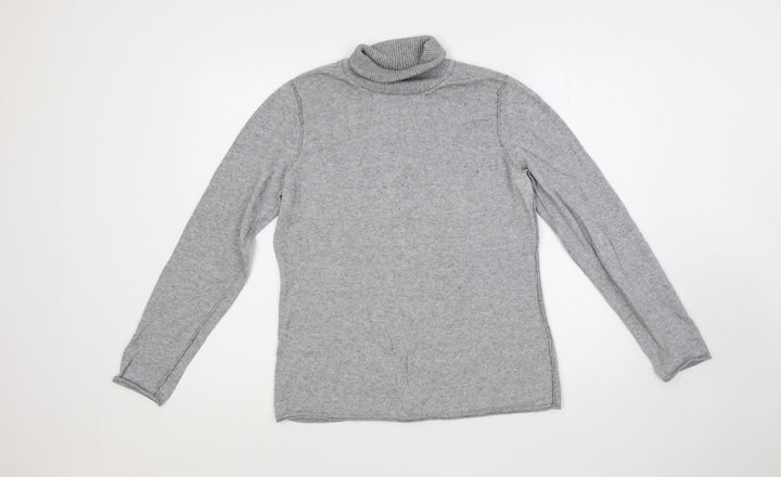 RAG Woman Womens Grey Roll Neck Cotton Pullover Jumper Size 14