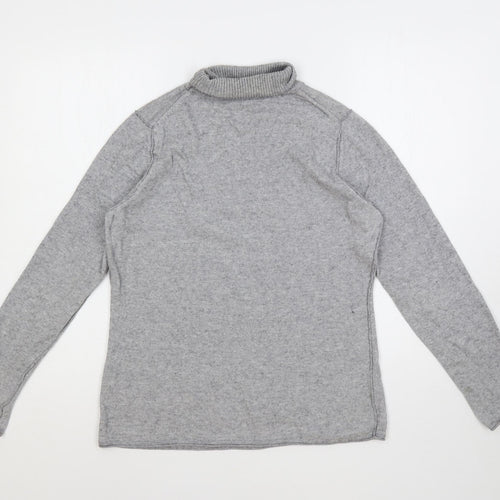 RAG Woman Womens Grey Roll Neck Cotton Pullover Jumper Size 14