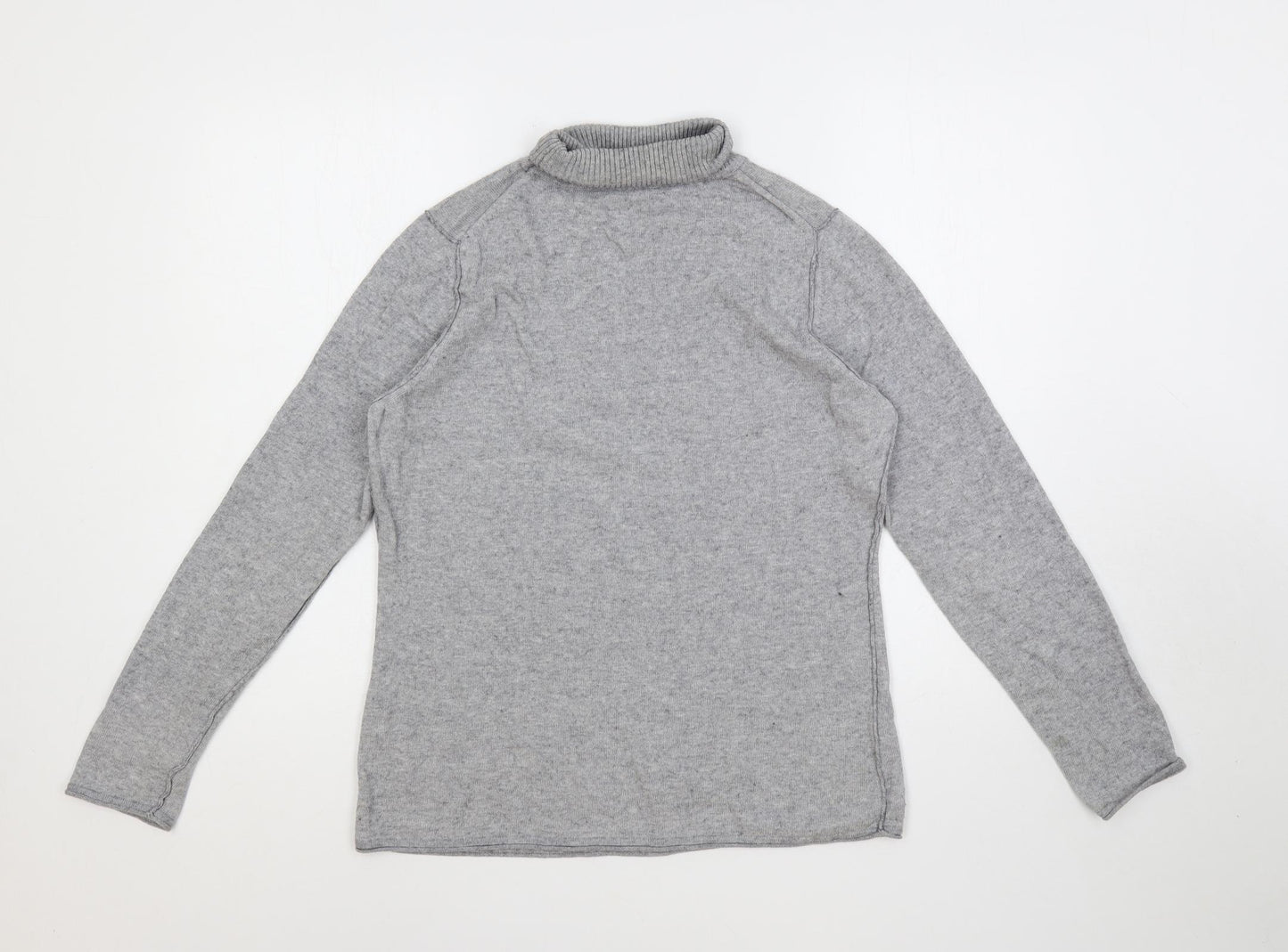 RAG Woman Womens Grey Roll Neck Cotton Pullover Jumper Size 14