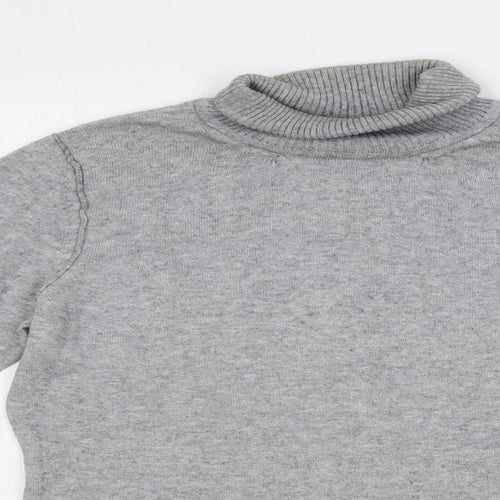 RAG Woman Womens Grey Roll Neck Cotton Pullover Jumper Size 14