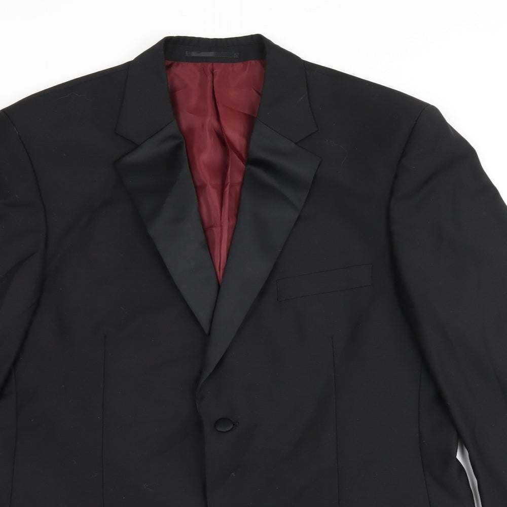 Scott & Taylor Mens Black Wool Jacket Suit Jacket Size 42 Regular