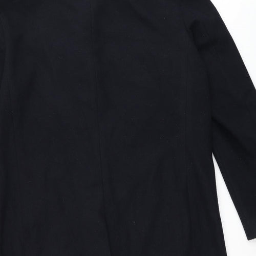 Marks and Spencer Mens Black Overcoat Coat Size 44 Button