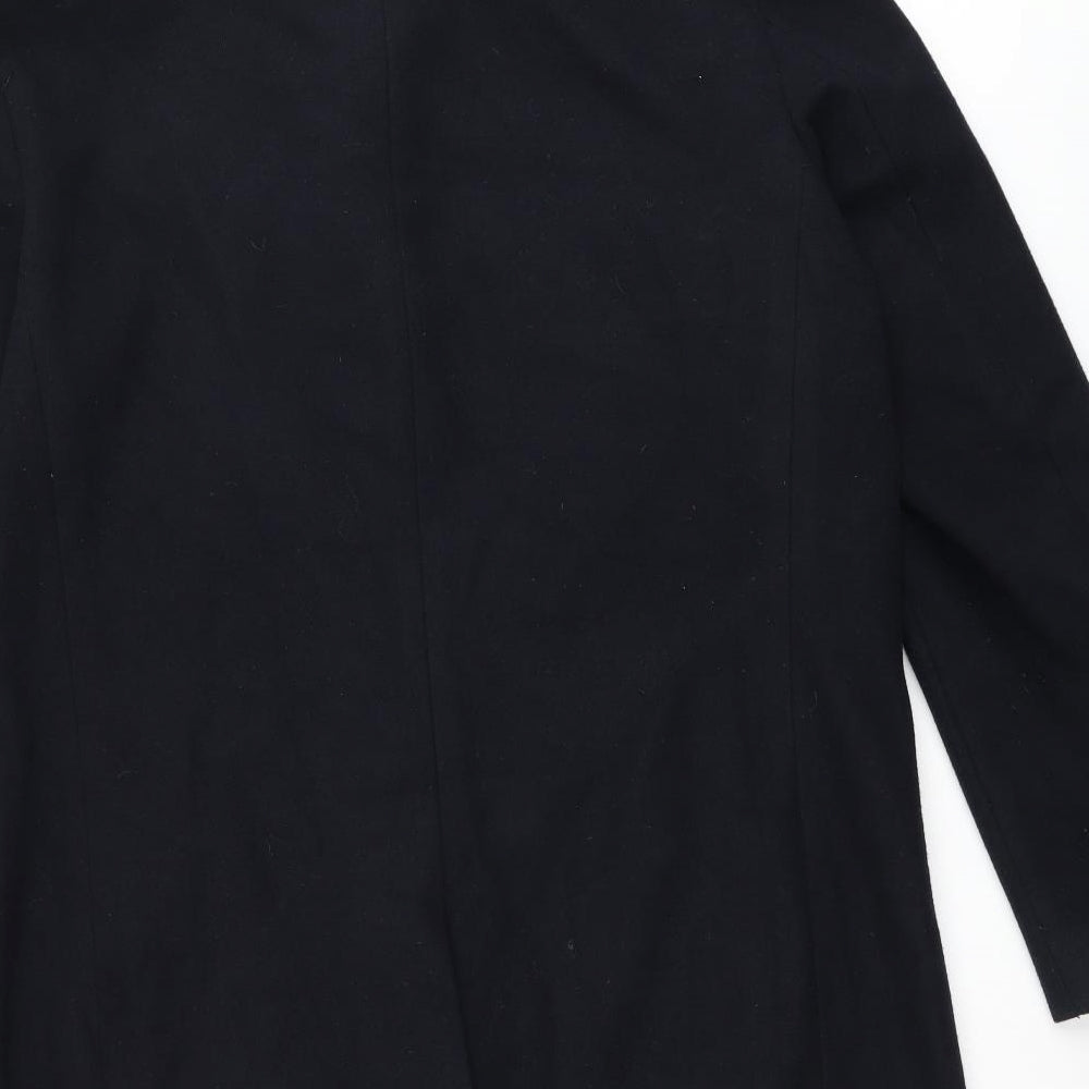 Marks and Spencer Mens Black Overcoat Coat Size 44 Button