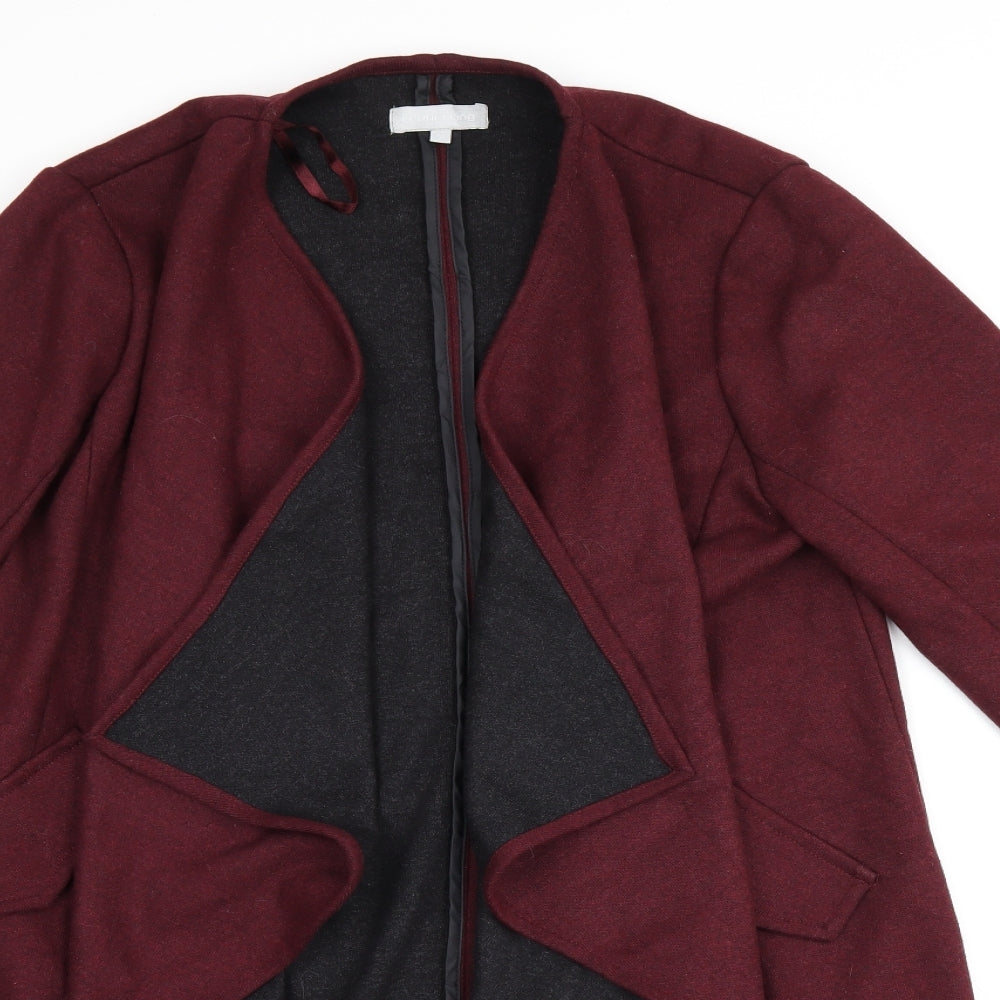 Red Herring Womens Red Overcoat Coat Size 12 - Waterfall front