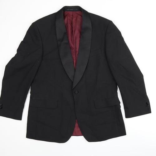 Scott & Taylor Mens Black Polyester Jacket Suit Jacket Size 40 Regular