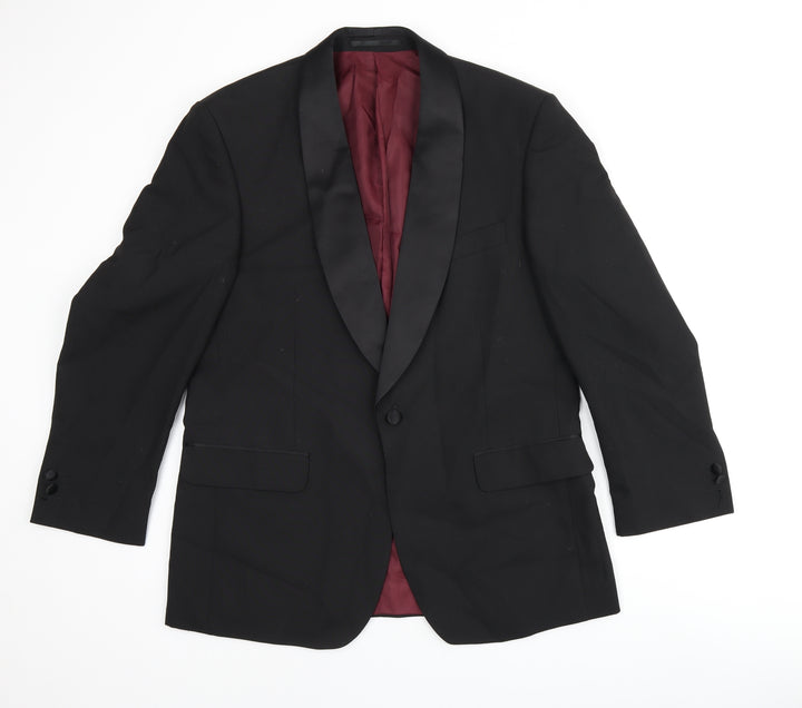 Scott & Taylor Mens Black Polyester Jacket Suit Jacket Size 40 Regular