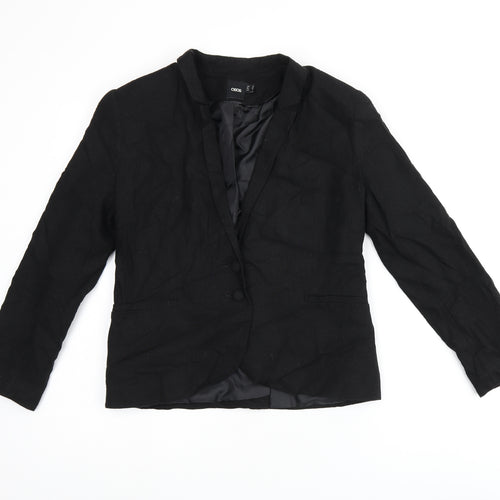 ASOS Womens Black Linen Jacket Blazer Size 10