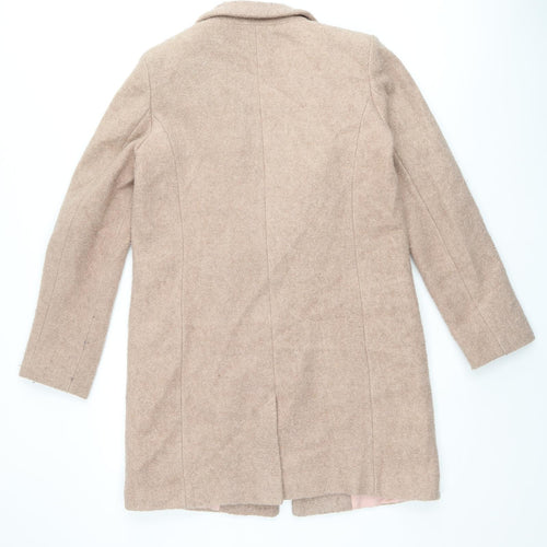 Oasis Womens Pink Overcoat Coat Size M Button