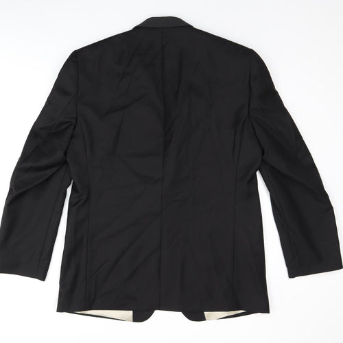 John Lewis Mens Black Wool Jacket Suit Jacket Size 40 Regular - Five-Button Sleeve