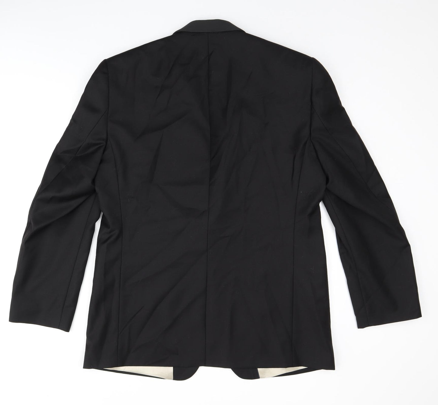 John Lewis Mens Black Wool Jacket Suit Jacket Size 40 Regular - Five-Button Sleeve
