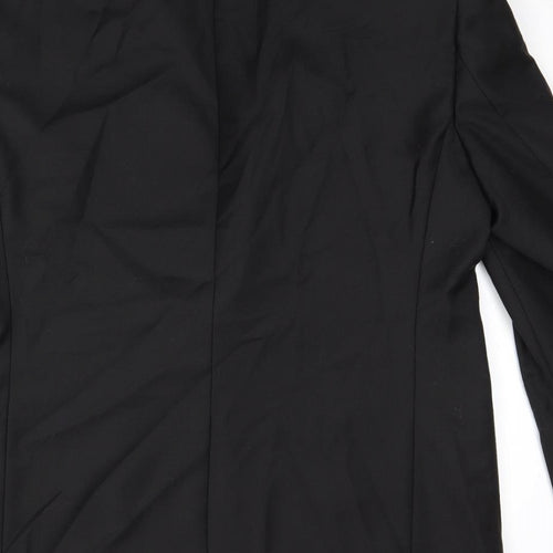 John Lewis Mens Black Wool Jacket Suit Jacket Size 40 Regular - Five-Button Sleeve