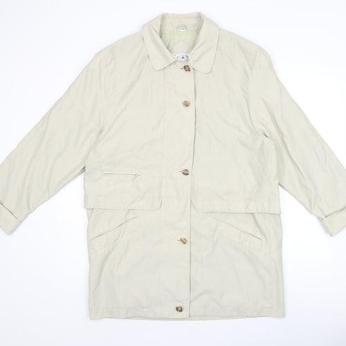 Variations Womens Beige Overcoat Coat Size 12 Zip