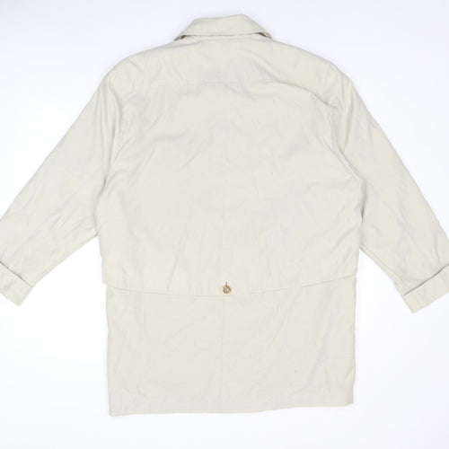 Variations Womens Beige Overcoat Coat Size 12 Zip