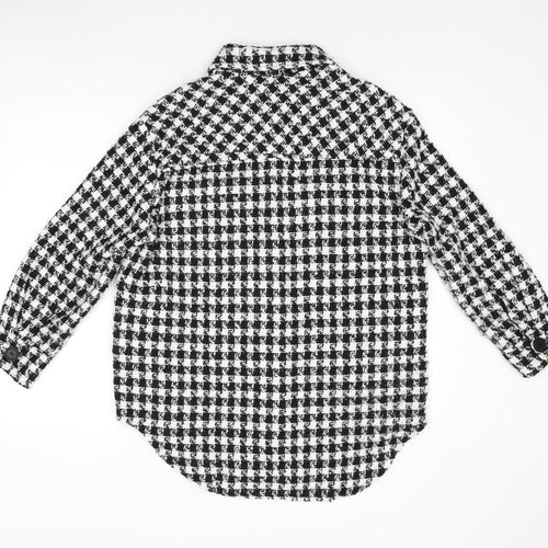 Cameo Rose Womens Black Geometric Polyester Basic Button-Up Size S Collared