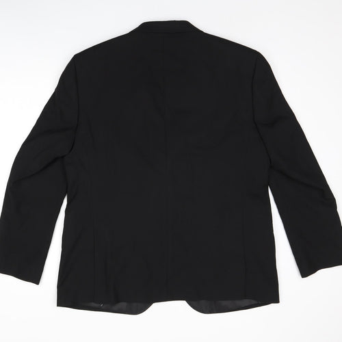 Marks and Spencer Mens Black Polyester Jacket Suit Size 42 Regular