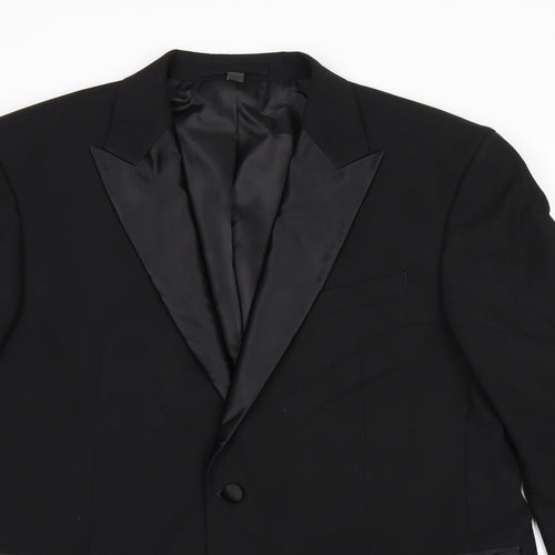 Marks and Spencer Mens Black Polyester Jacket Suit Size 42 Regular