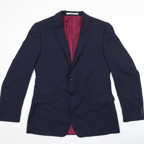 Marks and Spencer Mens Blue Wool Jacket Suit Jacket Size 42 Regular