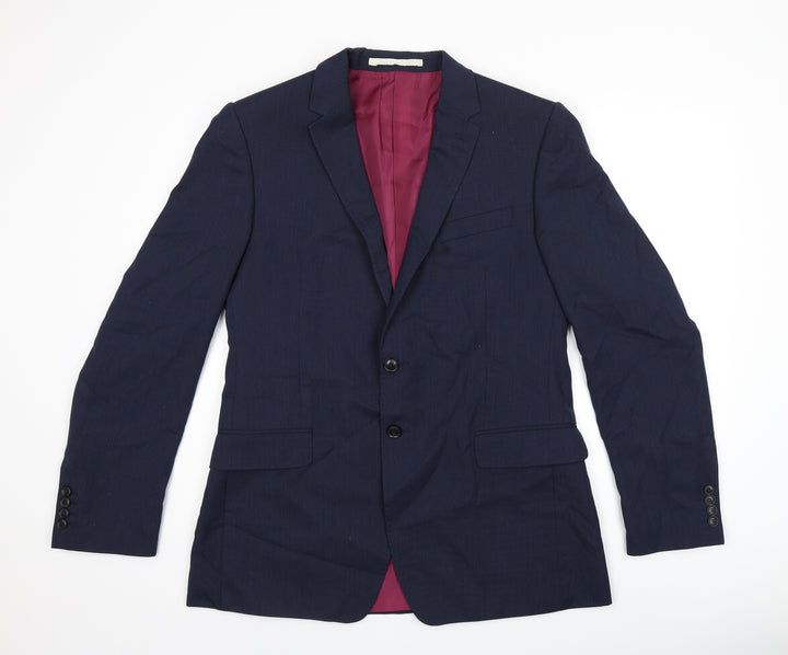 Marks and Spencer Mens Blue Wool Jacket Suit Jacket Size 42 Regular