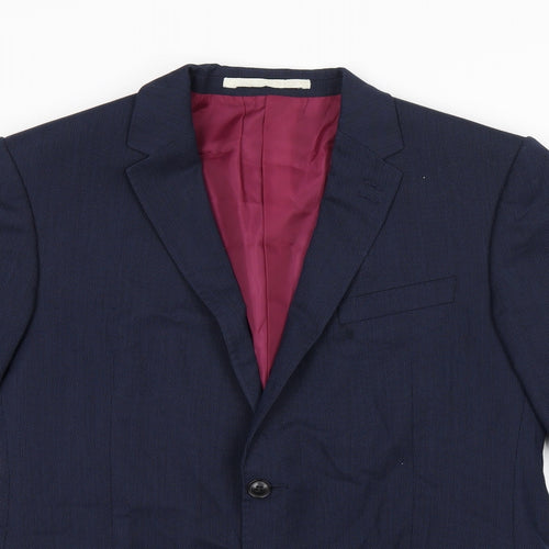 Marks and Spencer Mens Blue Wool Jacket Suit Jacket Size 42 Regular
