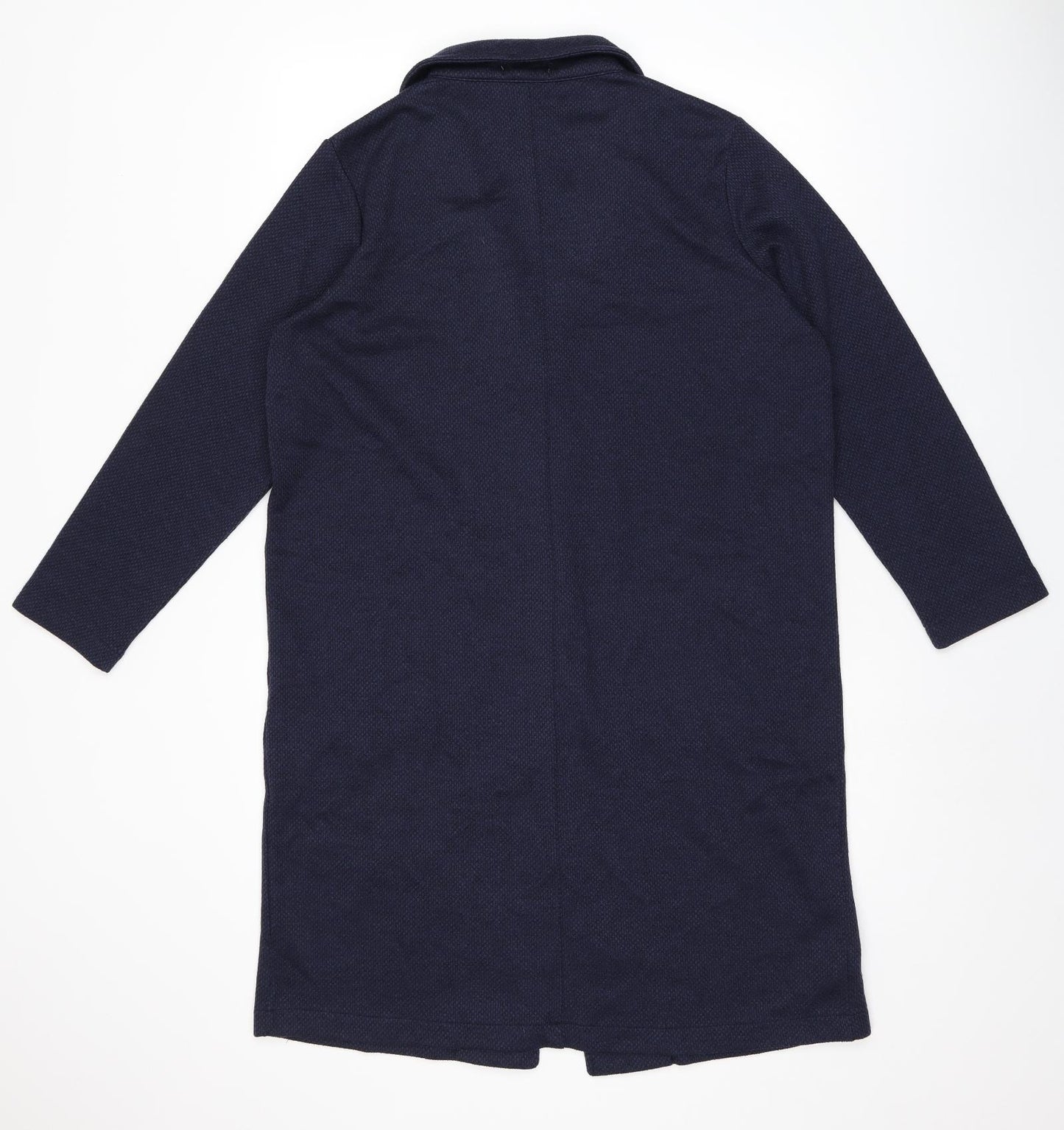 Global Work Womens Blue Overcoat Coat Size M Button