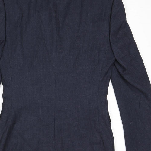Topman Mens Blue Polyester Jacket Suit Jacket Size 36 Regular