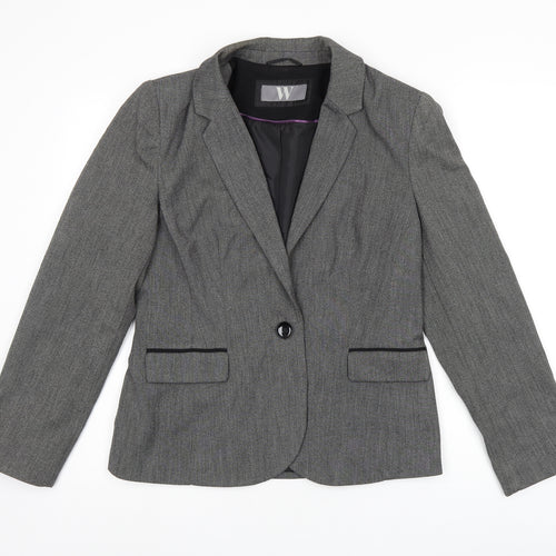 BHS Womens Grey Polyester Jacket Suit Jacket Size 12