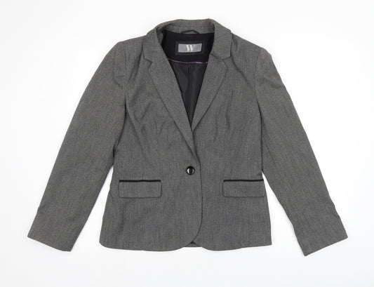 BHS Womens Grey Polyester Jacket Suit Jacket Size 12