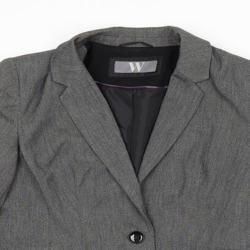 BHS Womens Grey Polyester Jacket Suit Jacket Size 12