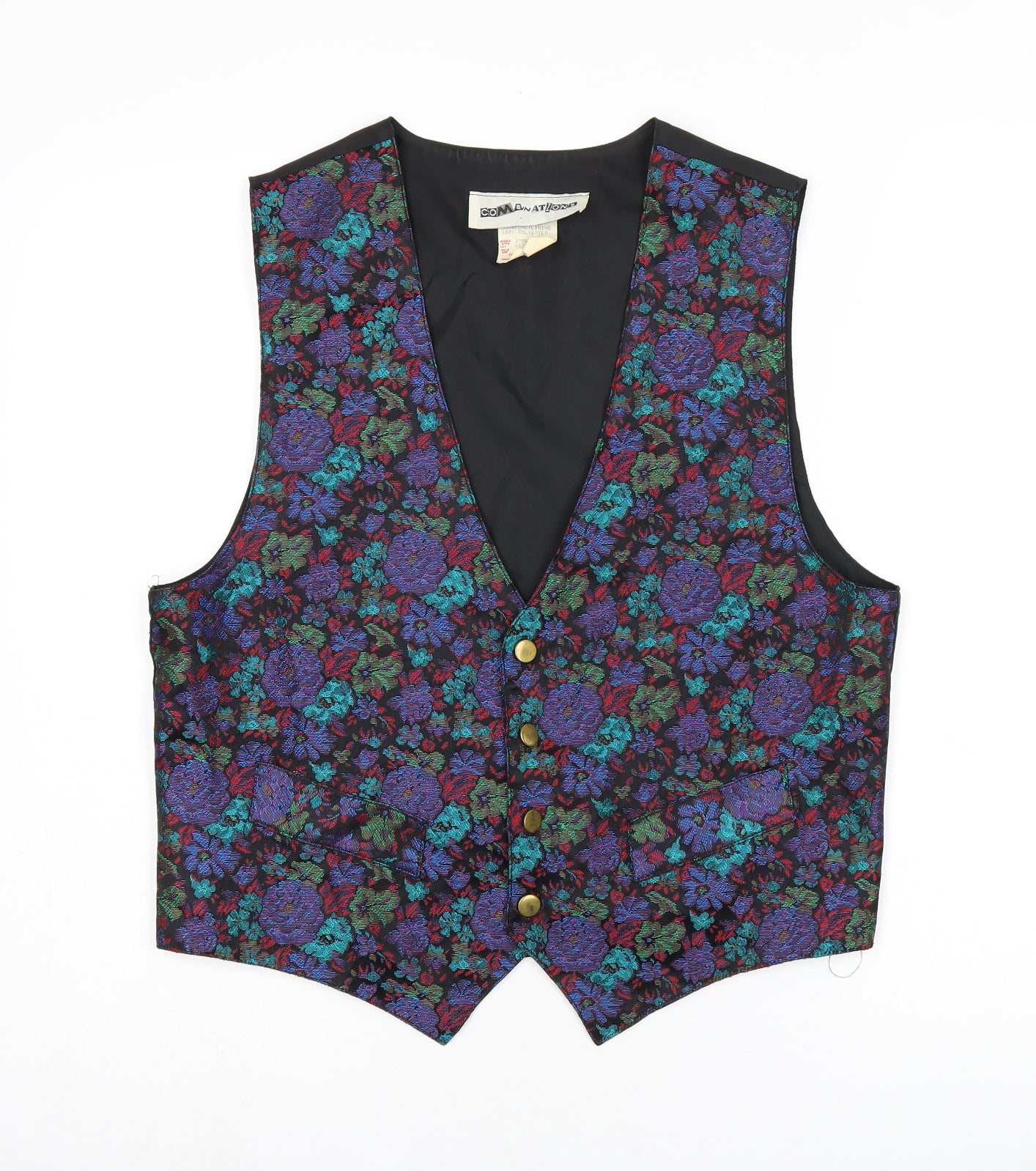 Combinations Mens Multicoloured Floral Acetate Jacket Suit Waistcoat Size L Regular