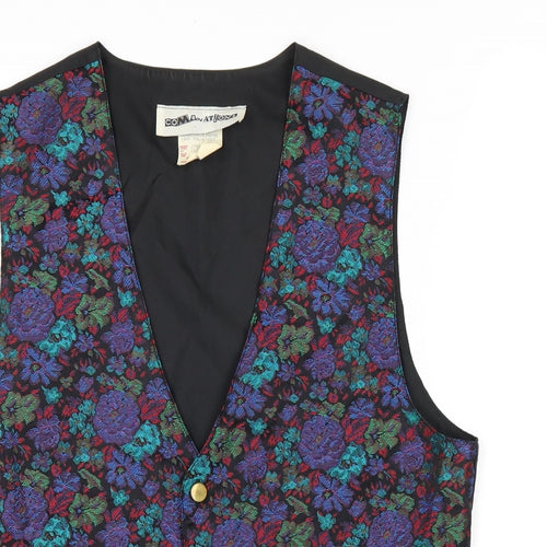 Combinations Mens Multicoloured Floral Acetate Jacket Suit Waistcoat Size L Regular