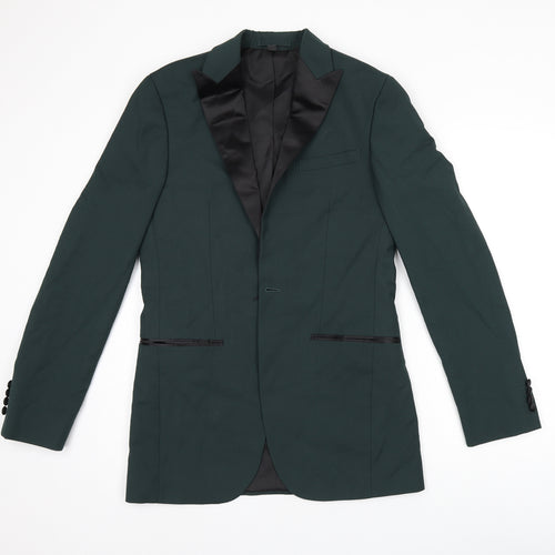 Marks and Spencer Mens Green Polyester Jacket Suit Jacket Size 36 Regular