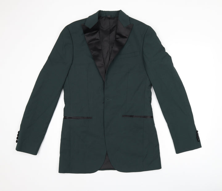 Marks and Spencer Mens Green Polyester Jacket Suit Jacket Size 36 Regular