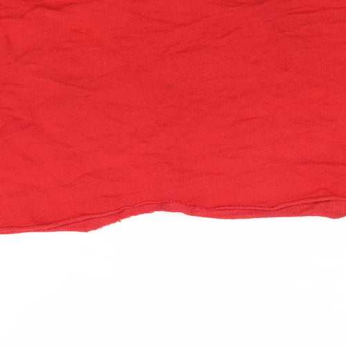 Zara Womens Red Cotton Pullover Sweatshirt Size S Pullover - Cropped, Sunset Chasers