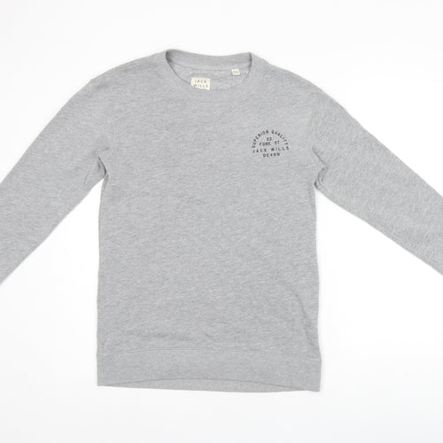 Jack Wills Womens Grey Cotton Pullover Sweatshirt Size 6 Pullover - Logo