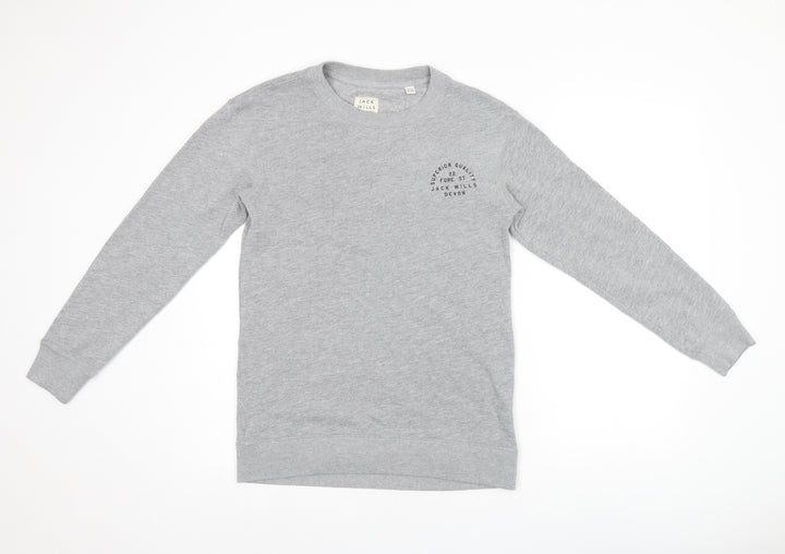Jack Wills Womens Grey Cotton Pullover Sweatshirt Size 6 Pullover - Logo